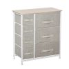 7-Drawer Fabric Dresser with Easy-Pull Bins, Metal Frame for Bedroom Storage, Gray