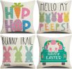 Easter Decor-Throw Pillow Covers 20x20in Set of 4