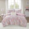 Metallic Printed Comforter Set with Throw Pillow Full/Queen