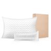 Bed Pillow for Sleeping, Queen Size Luxury Quality Hotel Pillow with Memory Foam Fill, Supportive & Adjustable, Includes Natural Firber Pillowcase