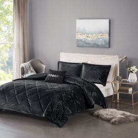 Full/Queen Velvet Duvet Cover Set with Throw Pillow