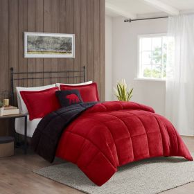 Full/Queen Plush to Sherpa Down Alternative Comforter Set
