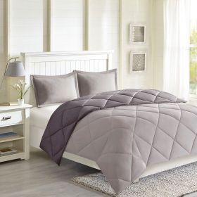Full/Queen 3M Scotchgard Diamond Quilting Reversible Down Alternative Comforter Set