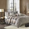 7 Piece Herringbone Comforter Set Neutral Cal King