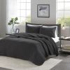 3 Piece Quilt Set Black Full/Queen