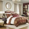 4 Piece Brown Comforter Set Brown King