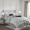 7 Piece Tufted Comforter Set Grey King
