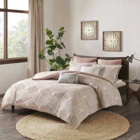 Cotton Jacquard Comforter Set Blush Full/Queen