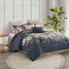 8 Piece Cotton Comforter Set Navy King