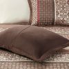 5 Piece Reversible Jacquard Bedspread Set Red King