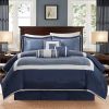 7 Piece Comforter Set Navy Cal King