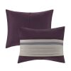 7 PC Pieced Faux Suede Comforter Set Purple Queen