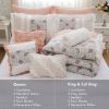 9 Piece Cotton Percale Comforter Set Blush King