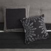 7 PC Pieced Faux Suede Comforter Set Black Cal King