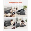 Headboard Pillow, Queen Size Wedge Headboard Pillow with 2 Side Pockets and 2 Headrests, Bed Wedge Pillow with Washable Flannel Cloth, for Reading