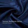 Satin Bed Sheets, King Size Sheets Set, 4 Pcs Silky Bedding Set with 15 Inches Deep Pocket for Mattress (King, Navy Blue)