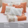 6 Piece Cotton Percale Quilt Set with Throw Pillows Coral King/Cal King