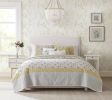 6 Piece Cotton Percale Quilt Set with Throw Pillows Yellow King/Cal King