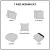 7 Piece Printed Seersucker Comforter Set with Throw Blanket Blue King/Cal King