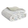 3 Piece Seersucker Quilt Set Taupe/Blue King/Cal King