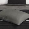 7 PC Pieced Faux Suede Comforter Set Black Cal King