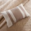 7 Piece Quilt Set with Euro Shams and Throw Pillows Beige King/Cal King