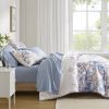 Floral Comforter Set with Bed Sheets Blue Cal King