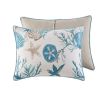 7 Piece Cotton Sateen Comforter Set Aqua Queen