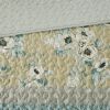 6 Piece Cotton Quilt Set with Throw Pillows Green King/Cal King
