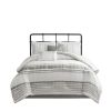 6 Piece Cotton Jacquard Oversized Comforter Set White/Grey King