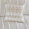 Embroidered Cotton Oblong Decorative Pillow Taupe 12x20"