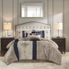 Cal King 7 Piece Jacquard Comforter Set with Throw Pillows