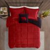 Full/Queen Plush to Sherpa Down Alternative Comforter Set