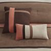 7 Piece Faux Suede Comforter Set Coral Queen