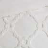 3 Piece Tufted Cotton Chenille Geometric Comforter Set Off-White Full/Queen