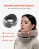 Travel Pillow, Double-Layered 3D Support Neck Pillow for Traveling, 360° Flexible Rotation Upgraded Memory Foam Travel Neck Pillow with Eye Mask