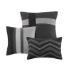 7 Piece Faux Suede Comforter Set Black Cal King