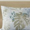 6 Piece Oversized Cotton Comforter Set with Throw Pillow Blue Full