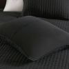 3 Piece Quilt Set Black Full/Queen