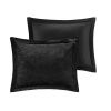Full/Queen Velvet Duvet Cover Set with Throw Pillow