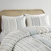 Cotton Printed Comforter Set with Chenille White/Navy King/Cal King