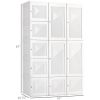 Armoire Foldable White Portable Closet Wardrobe with Cube Storage Hanging Rods Magnet Doors Clothes Organizer