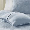 3 Piece Reversible Scalloped Edge Quilt Set Blue King/Cal King