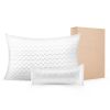 Bed Pillow for Sleeping, King Size Luxury Quality Hotel Pillow with Memory Foam Fill, Supportive & Adjustable, Includes Natural Firber Pillowcase