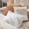 6 Piece Cotton Percale Quilt Set with Throw Pillows Coral Full/Queen