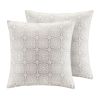 6 Piece Embroidered Cotton Reversible Comforter Set Ivory Full/Queen