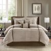 7 Piece Micro Corduroy Comforter Set Taupe Queen