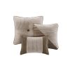 7 Piece Micro Corduroy Comforter Set Taupe Queen