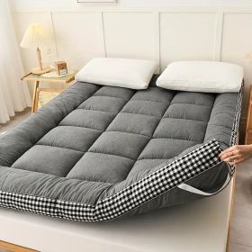 Mattress With Checkered Three-dimensional Edges, 4 Colors, Queen Size (Option: Gray)