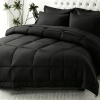 Black 2-Piece & 3-Piece Bedding Comforter Set – Twin/Queen/King – Soft Microfiber